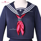 Uwowo Collab Series: Horror Game Fog Town Teen Girl Blue Sailor School Uniform Cosplay Costume XS-3XL