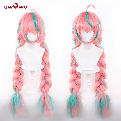 Uwowo Game Genshin Impact Varesa Cosplay Wig Long Light Pink Hair