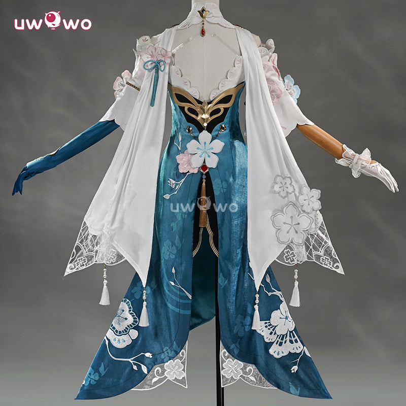 Uwowo Collab Series: Deluxe Ruan Mei Honkai Star Rail Plumblossom Letter Qipao Cosplay Costume S-2XL