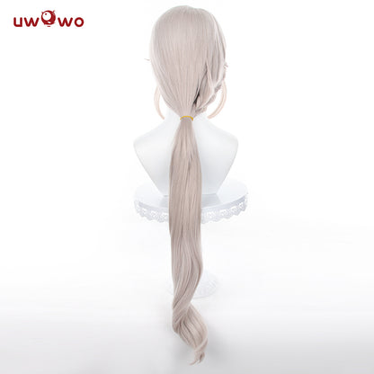 Uwowo Game Genshin Impact Fontaine Lynette Cosplay Wig Silver Highlighted Long Hair