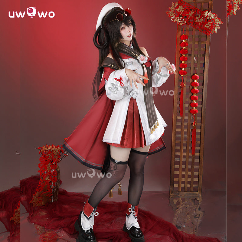 Uwowo Collab Series: Genshin Impact Hutao Cherries Snow Laden outfit Cosplay Costume