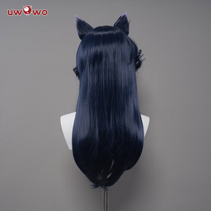 Uwowo ASU 2023 Nine Tailed Fox Fur Cosplay Wig Long Purple Hair With Ears
