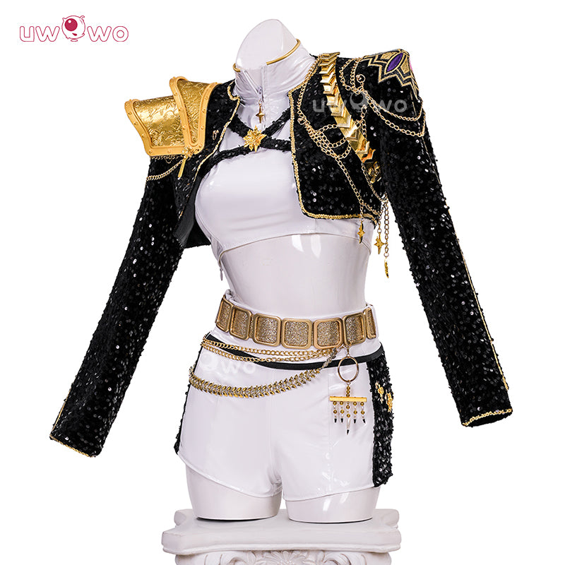 Uwowo Collab Series: Kpop Huntrix Rumi GOLDEN Performance Black Suit Cosplay Costume XS-3XL