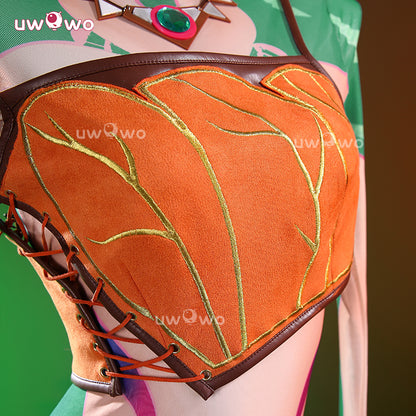 Uwowo Collab Series: Game Rainbow Lizard Girl Fantasy Outfit with Tail and Ears Cosplay Costume S-3XL