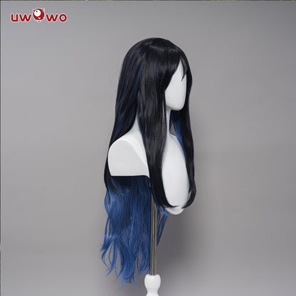 Uwowo Anime Cosplay Wig  Inosuke Female Costume Wig Long Blue And Black Hair