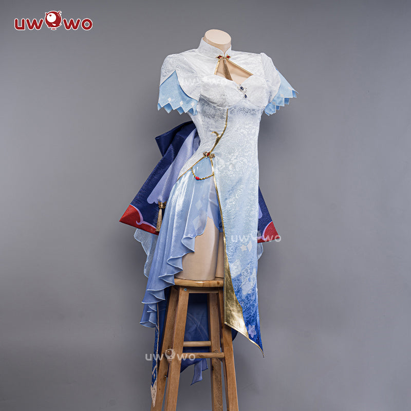 【Pre-sale】Uwowo Genshin Impact Fanart: Ganyu Lotus Chinese Style Dress Qipao Cosplay Costumes