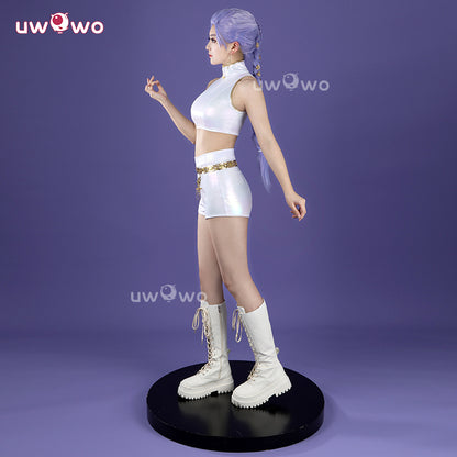 Uwowo Collab Series: Kpop White Holographic Performance Costume XS-3XL