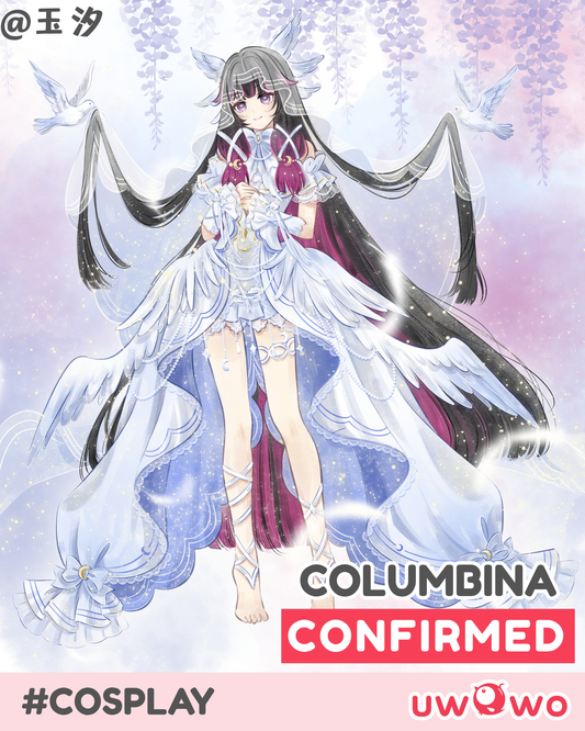 CONFIRMED Uwowo Genshin Impact Fanart Columbina Lunar Veil Gown Cosplay Costume S-3XL
