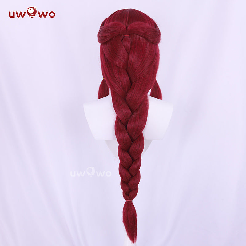 【Pre-sale】Uwowo League of Legends/LOL: Foxfire Ahri 2023 ASU Cosplay Wig Long Wine Hair With Ears