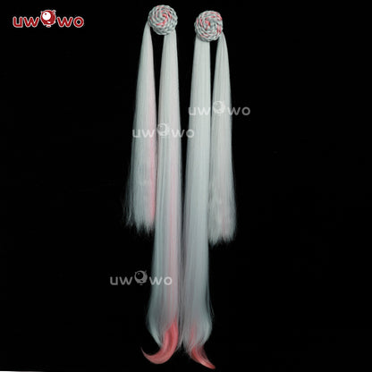 Uwowo Game Wuthering Waves Jinhsi Peach Blossom Cosplay Wig Long Grey Hair