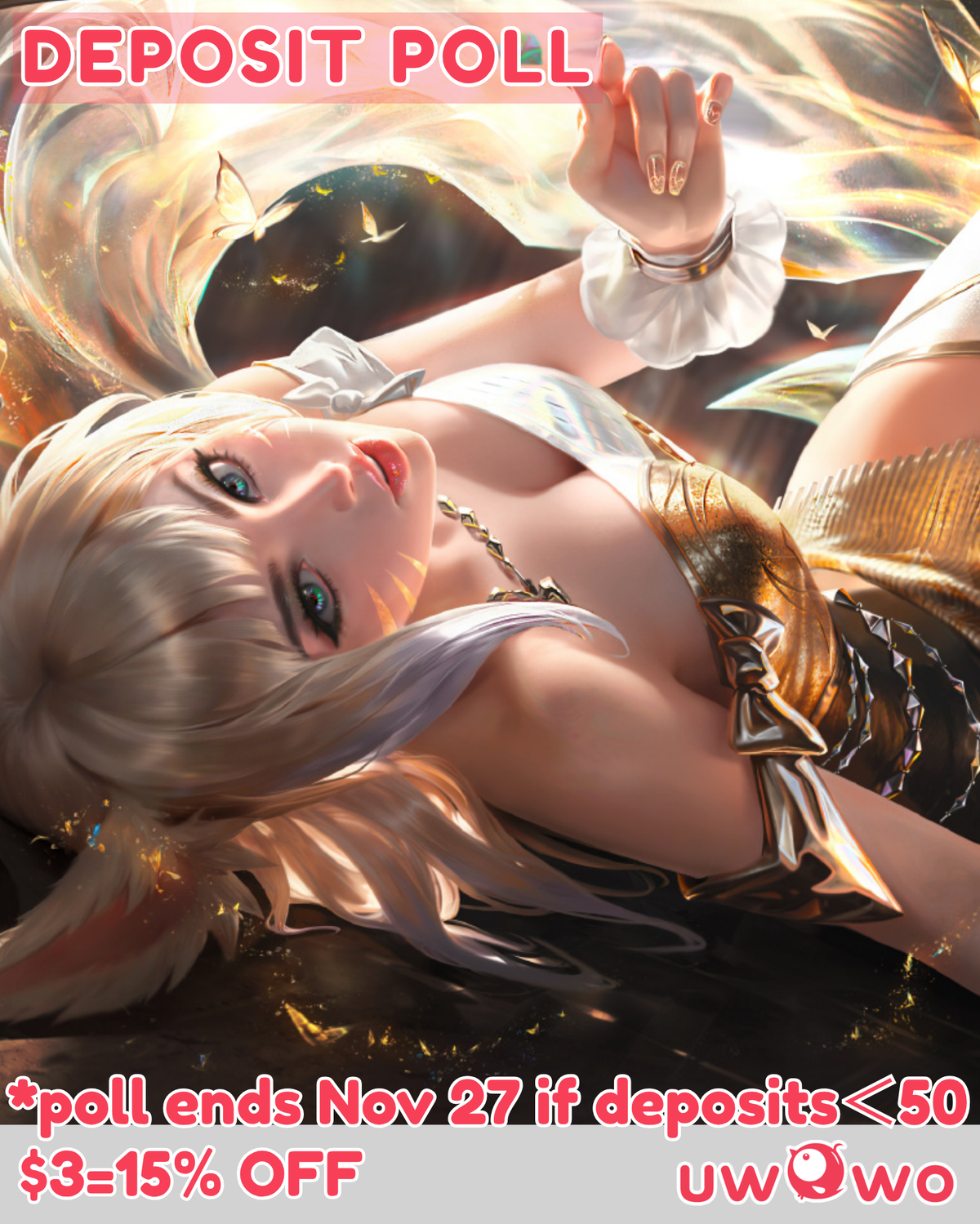 Uwowo Deposit Poll-Gilded Ahri WR Kpop 2026 Cosplay Costume