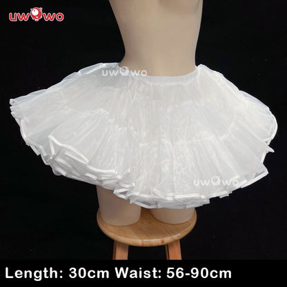 Uwowo Universal Black White Petticoat Crinolines Genshin Impanct Maid Ver. Best Match Petticoat Adjustable Bustle Pannier