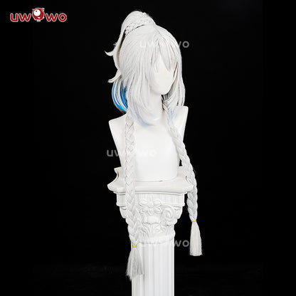 Uwowo Genshin Impact Natlan Mualani Cosplay Wig Long Grey Hair