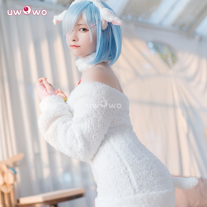 Uwowo Collab Series:Re:Zero Lost in Memories Rem Furry Sheep Winter Christmas Cosplay Costume