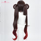 【Pre-sale】Uwowo Genshin Impact Hutao Cherries Snow Laden outfit Cosplay Wig Long Brown Hair