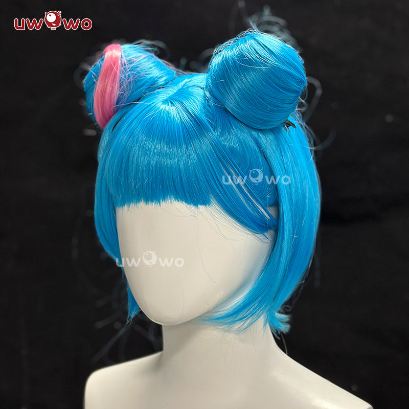 【Pre-sale】Uwowo LOL Arcane2 Powder/Jinx Buns Hair Alternative Universe AU Cosplay Wig Short Blue Hair