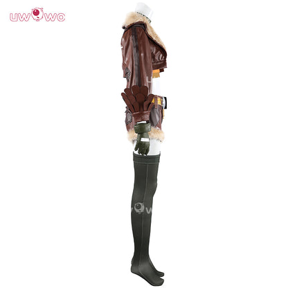 Uwowo Collab Series: Game Cosplay Women Leather Coat  Brown Cosplay Costume