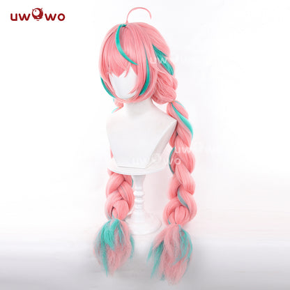 Uwowo Game Genshin Impact Varesa Cosplay Wig Long Light Pink Hair