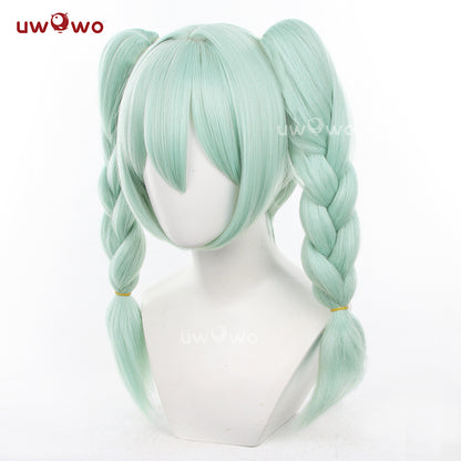 Uwowo V Singer Cute Bunny Cosplay Wig Middle Light Green Hair