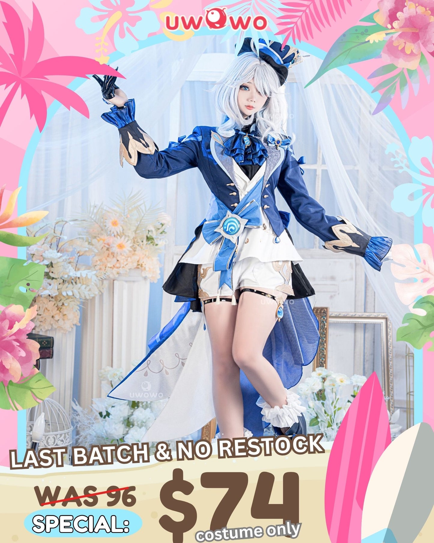 【Special Discount】[Last Batch]【In Stock】Uwowo Genshin Impact Furina Focalors Hydro Archon Fontaine Cospaly Costume