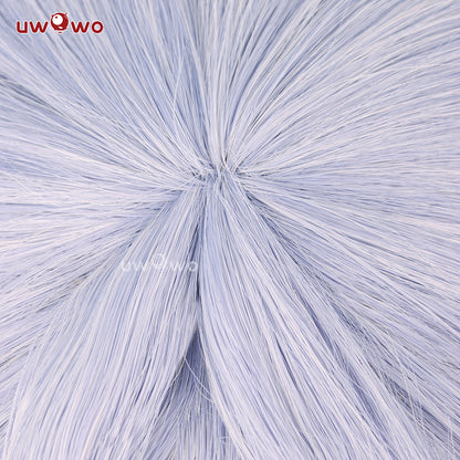 Uwowo Game Genshin Impact Sigewine Cosplay Wig  Light Blue Middle Hair