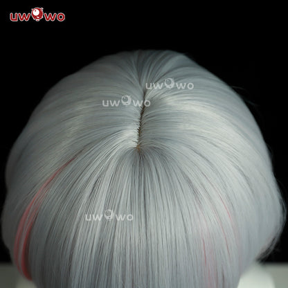 Uwowo Game Wuthering Waves Jinhsi Peach Blossom Cosplay Wig Long Grey Hair