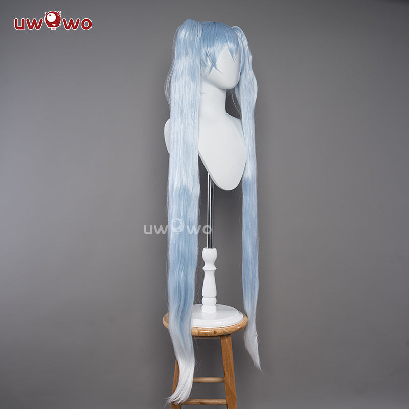 Uwowo V  Singer Snow Girl Cosplay Wig Long Gradient Blue Hair