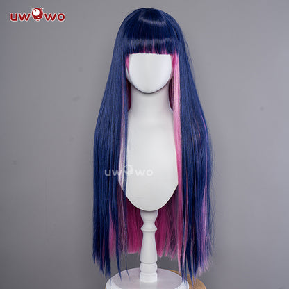 Uwowo Anime Panty & Stocking with Garterbelt Cosplay Wig Stocking·Anarchy Blue And Pink Long Hair