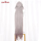 UWOWO Honkai Star Rail Acheron Ultimate Form Cosplay Wig Long Grey Hair