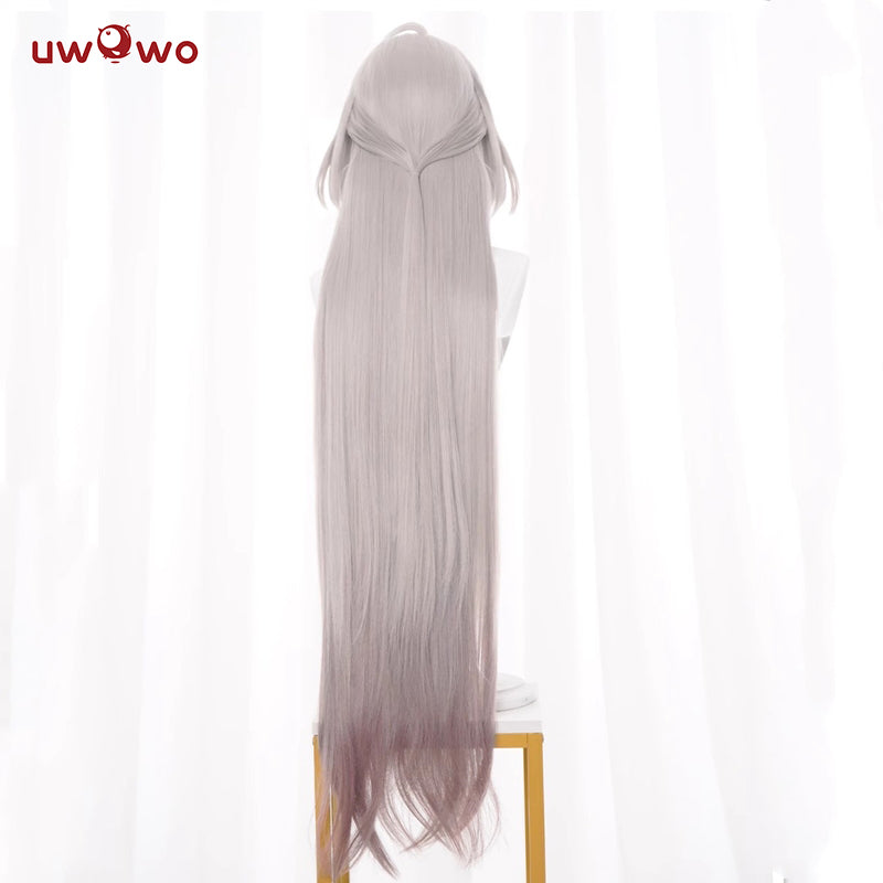 UWOWO Honkai Star Rail Acheron Ultimate Form Cosplay Wig Long Grey Hair