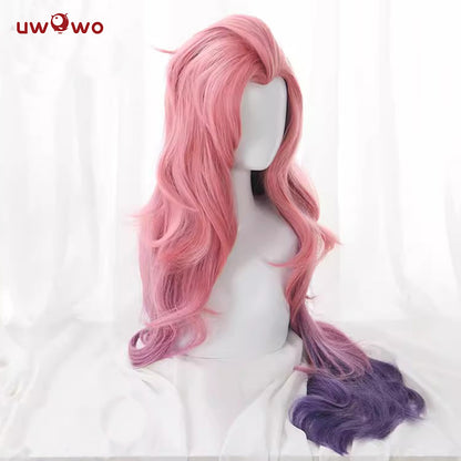 Uwowo Game  Singer Cosplay Wig Pink Long Hair