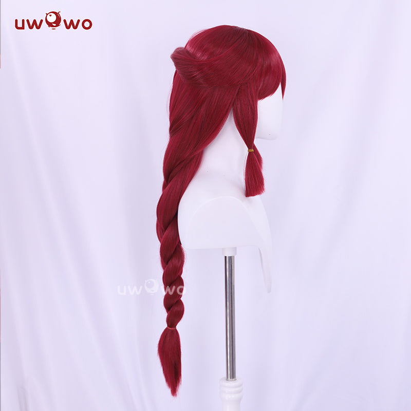 Uwowo League of Legends/LOL: Foxfire Ahri 2023 ASU Cosplay Wig Long Wine Hair With Ears