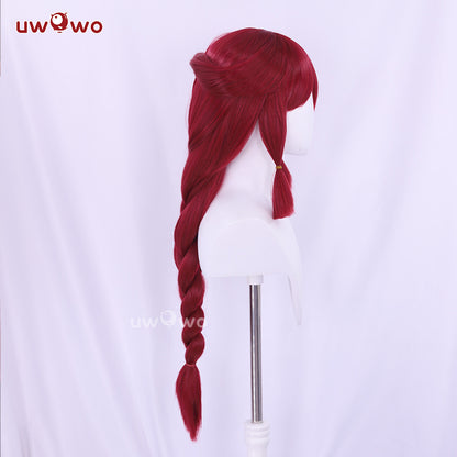Uwowo Game Fox 2023 Cosplay Wig Long Wine Hair With Ears