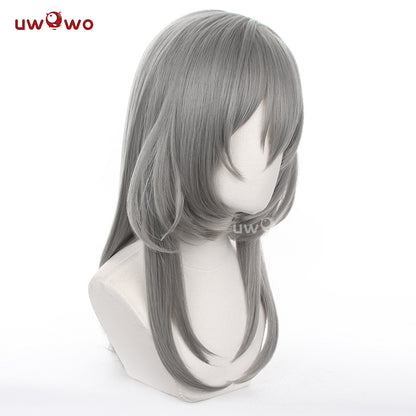 Uwowo Honkai Star Rail Stelle Female Trailblazer HSR Cosplay Wig Gray Heat Resistant Women Long Hair