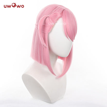 Uwowo Game Genshin Impact Charlotte Cosplay Wig Middle Pink Hair