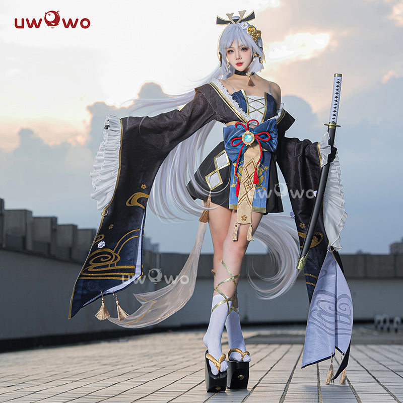 【Pre-sale】 Uwowo Genshin Impact Fanart Ayaka 'Yakuza Princess' Kimono Style Cosplay Costume