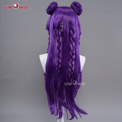 【Clearance】Uwowo League of Legends/LOL Fanart KDA POP Star Kaisa Maid Cosplay Wig Long Purple Hair