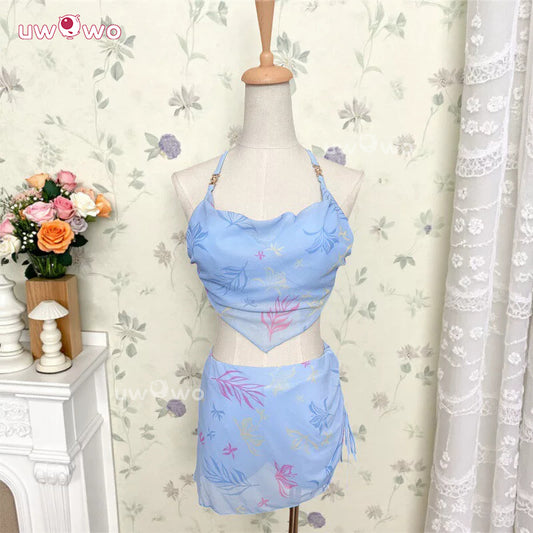 Uwowo Collab Series: Love and Deepspace MC 'My' Azure Ripples Zayne Couple Water-Ready Swimsuit Cosplay Costume S-XL