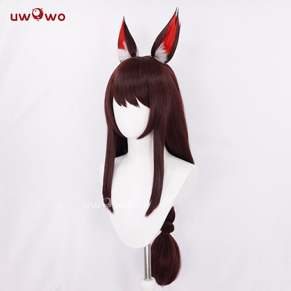 Uwowo Game Risen Fox Cosplay Wig Long Silver Hair With Ears