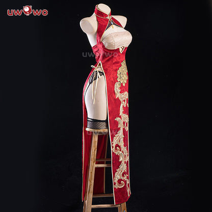 S-3XL Uwowo Azur Lane IJN Taihou New Year Red Qipao Cheongsam Boudoir Cosplay Costume