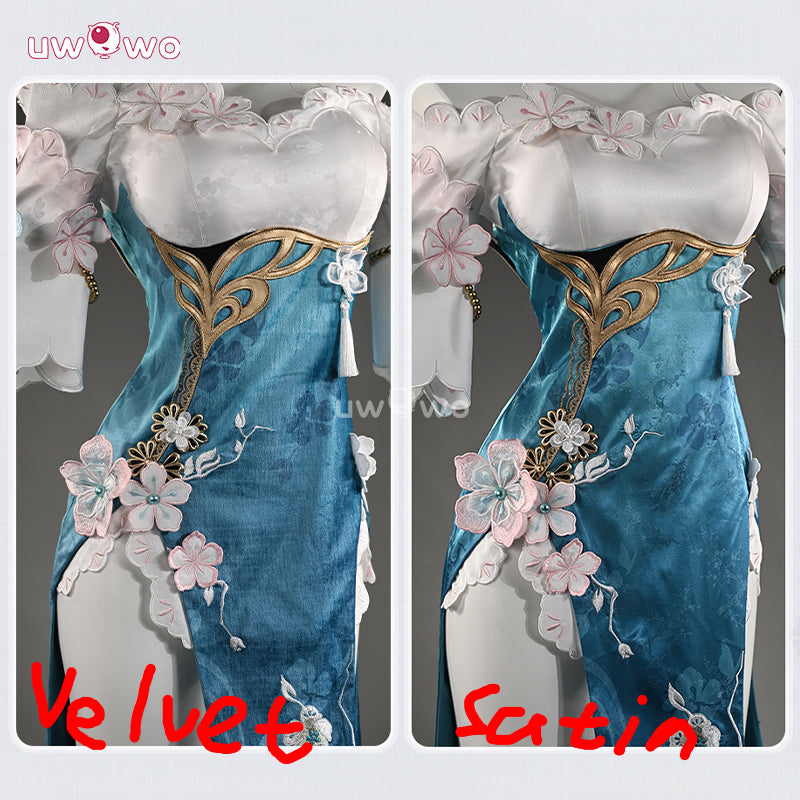 Uwowo Collab Series: Deluxe Ruan Mei Honkai Star Rail Plumblossom Letter Qipao Cosplay Costume S-2XL