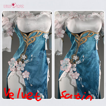 Uwowo Collab Series: Deluxe Ruan Mei Honkai Star Rail Plumblossom Letter Qipao Cosplay Costume S-2XL