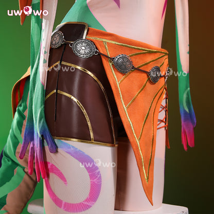 Uwowo Collab Series: Game Rainbow Lizard Girl Fantasy Outfit with Tail and Ears Cosplay Costume S-3XL