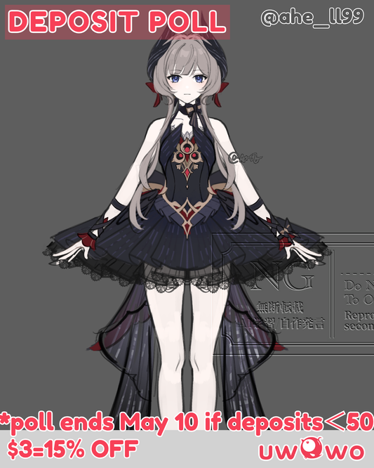 Uwowo Deposit Poll - Genshin Impact Sandrone Ballet Fanart Black Swan Cosplay Costume