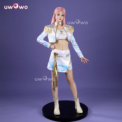 Uwowo Collab Series: Kpop White Holographic Performance Cosplay XS-3XL