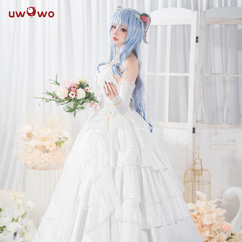 【in Stock】uwowo Genshin Impact Fanart Ganyu White Bride Wedding Dress Uwowo Cosplay