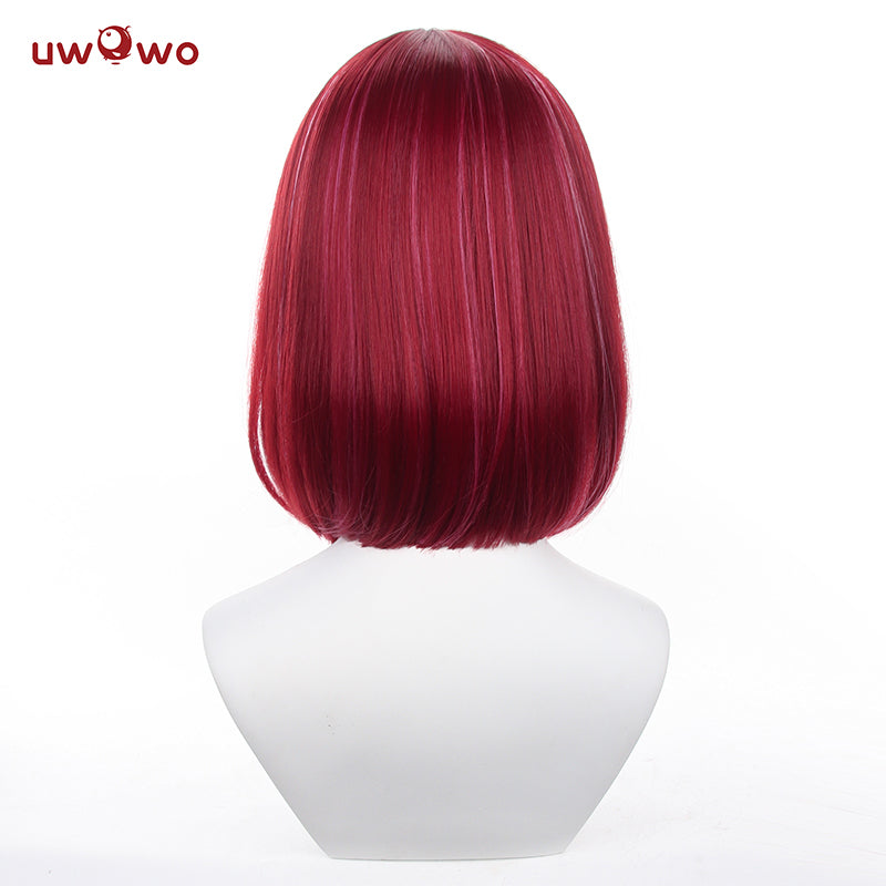 Uwowo Anime Oshi no Ko Cosplay Wig Arima Kana Wig Short Dark Red