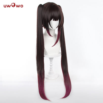Uwowo Game Honkai: Star Rail Sparkle Hanabi Cosplay Wig Long Dark Brown Hair