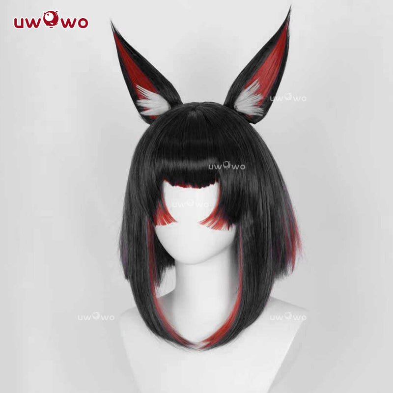 Uwowo  League of Legends/LOL: Ahri After Hours Mythic Variant Cosplay Wig Middle Black And Red Hair With Ears