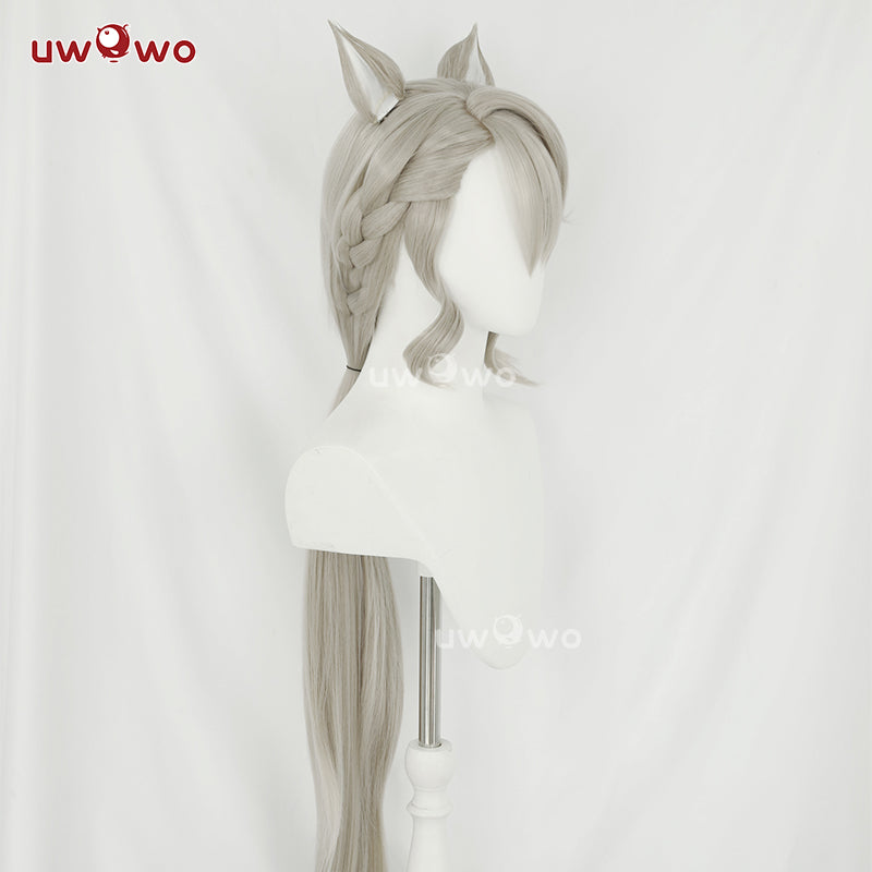【Pre-sale】Uwowo Game Genshin Impact Fontaine Lynette Cosplay Wig Silver Highlighted Long Hair With Ears